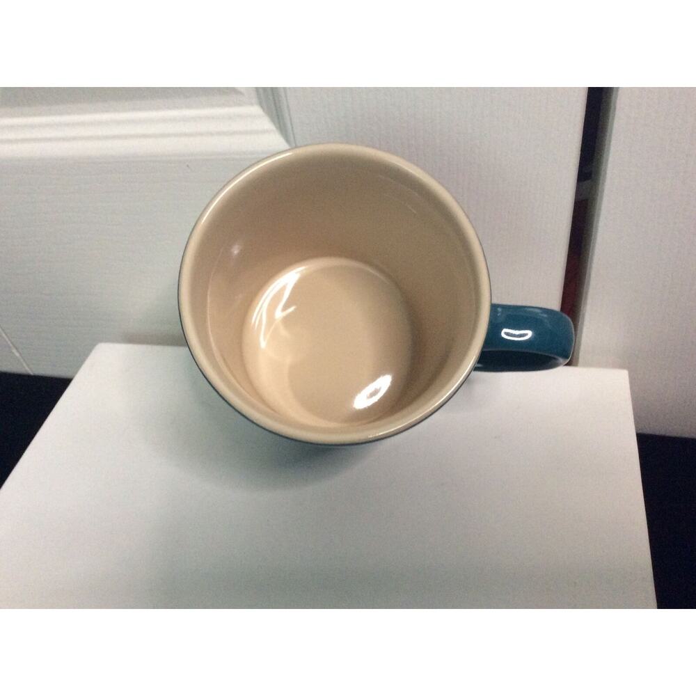 Le Creuset Stoneware Coffee Mug Cup 12oz Deep Teal Fade Ombre - Picture 5 of 5